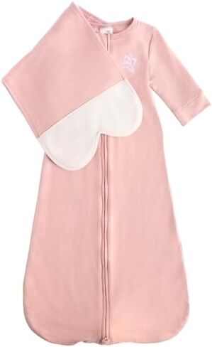 Organic Cotton Blend, All-in-One Butterfly Wing Sleep Sack Transitional Training System for Newborn Infant Baby with Wash Bag, Preemie (4-7 lbs), Pink in Saudi Arabia