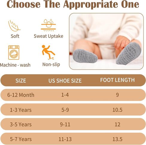 Toddler Non Slip Socks, Kids Grip Ankle Socks, Anti Skid Sock 15 Pairs for Active Boys Girls Kids 6 Months-7 Years in Saudi Arabia