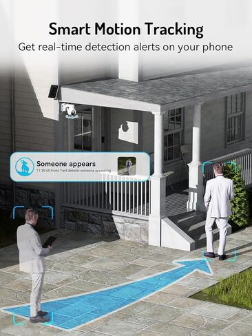 blurams Solar Outdoor Camera Wireless, 360° PTZ Security Cameras Wireless Outdoor with Human Auto Tracking, 2K IR/Color Night Vision, Battery Powered, 2.4GHz Only in Kuwait