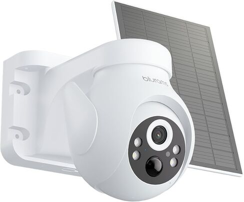 blurams Solar Outdoor Camera Wireless, 360° PTZ Security Cameras Wireless Outdoor with Human Auto Tracking, 2K IR/Color Night Vision, Battery Powered, 2.4GHz Only in Kuwait
