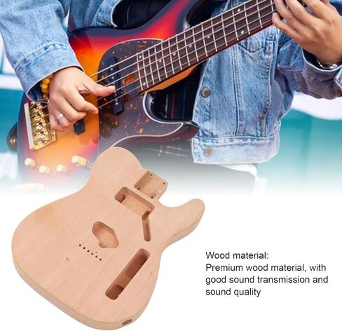 Unfinished Electric Guitar Body Blank - DIY Replacement Wooden Barrel for Electric Guitar Building, Custom Paint & Professional Upgrade (GSB10) in Saudi Arabia
