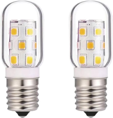 مصباح فرن الميكروويف 3W 2-pack-E17 LED مقاوم للحرارة قابلة لل dimmable (400 لومن ، 85+ CRI ، 6000k أبيض بارد) ، عمر 6000 هر للباس ، جالانز ومعظم الميكروويف in Saudi Arabia