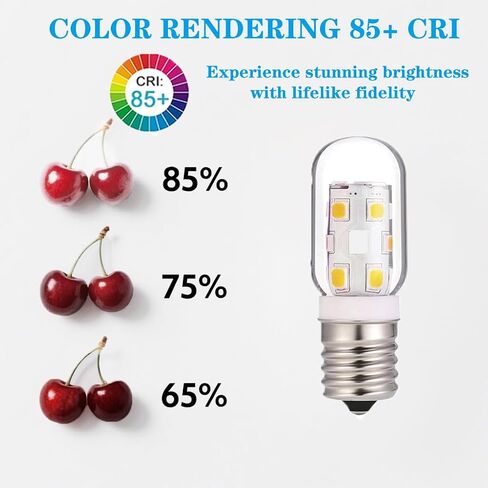 مصباح فرن الميكروويف 3W 2-pack-E17 LED مقاوم للحرارة قابلة لل dimmable (400 لومن ، 85+ CRI ، 6000k أبيض بارد) ، عمر 6000 هر للباس ، جالانز ومعظم الميكروويف in Saudi Arabia