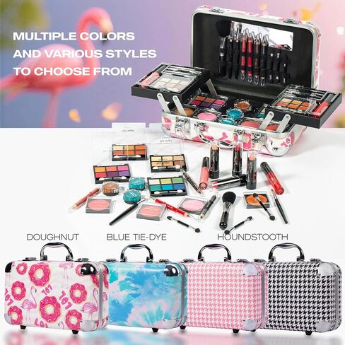 Hot Sugar Makeup Kit for Girls 10-12, Teen Girls Makeup Set for Beginners With Eye Shadow Palette, Blush, Lip Gloss, Brush, Mirror (Black Bubble) in Kuwait