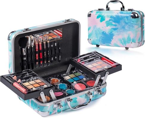 Hot Sugar Makeup Kit for Girls 10-12, Teen Girls Makeup Set for Beginners With Eye Shadow Palette, Blush, Lip Gloss, Brush, Mirror (Black Bubble) in Kuwait