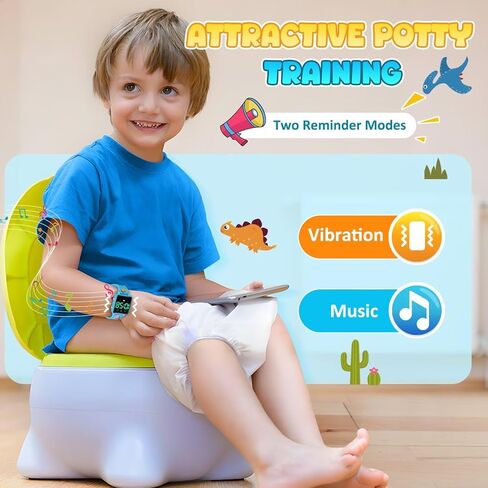 ساعة تدريب على القعادة للأطفال الصغار ، وترقية تذكير القعادة المغناطيسي مع العد التنازلي للموسيقى/الاهتزاز/الأضواء الملونة ، حزام سيليكون لطيف ، ساعة مقاومة للماء ، هدية للأطفال in Kuwait