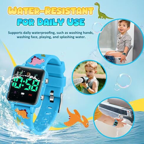 ساعة تدريب على القعادة للأطفال الصغار ، وترقية تذكير القعادة المغناطيسي مع العد التنازلي للموسيقى/الاهتزاز/الأضواء الملونة ، حزام سيليكون لطيف ، ساعة مقاومة للماء ، هدية للأطفال in Kuwait