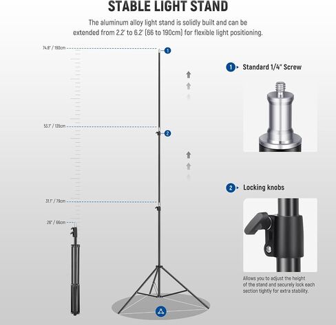 NEEWER 18" LED Video Light Panel Photography Lighting Kit with Tripod Stand Remote Cleaning Cloth, 2 Pack 45W Dimmable Bi Color Soft Studio Key Light 3200K-5600K CRI97+ 4800Lux for Streaming Recording in Saudi Arabia