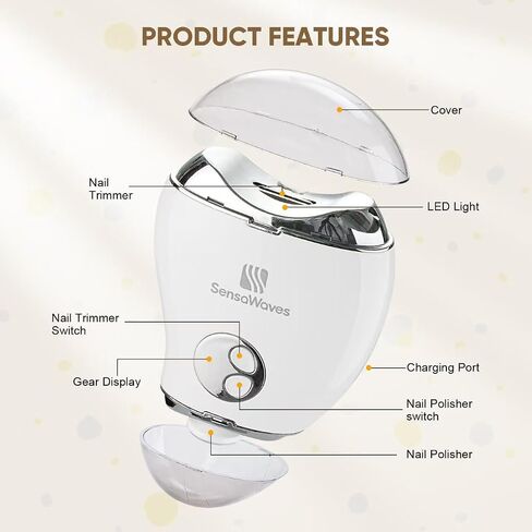 Clipper 3-in-1 الكليف الكهربائي للطفل والبالغين ، uSB القابلة لإعادة الشحن مع ضوء LED ، التلميع ، حاوية التخزين ، سرعات قابلة للتعديل مقص الأظافر للأطفال ، كبار السن ومقدمي الرعاية (آمنة وهادئة) in Saudi Arabia