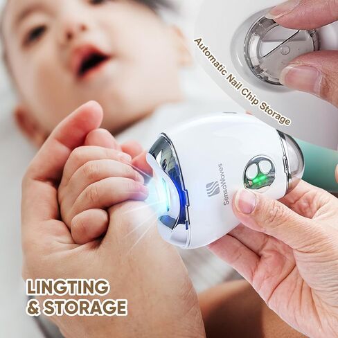 Clipper 3-in-1 الكليف الكهربائي للطفل والبالغين ، uSB القابلة لإعادة الشحن مع ضوء LED ، التلميع ، حاوية التخزين ، سرعات قابلة للتعديل مقص الأظافر للأطفال ، كبار السن ومقدمي الرعاية (آمنة وهادئة) in Saudi Arabia