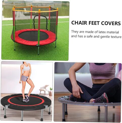 Sosoport 6pcs Trampoline Non Slip Protective Pads for Furniture Feet Durable Mute Mats Table Leg Protectors Black for Safety and Noise Reduction Home Use in Saudi Arabia