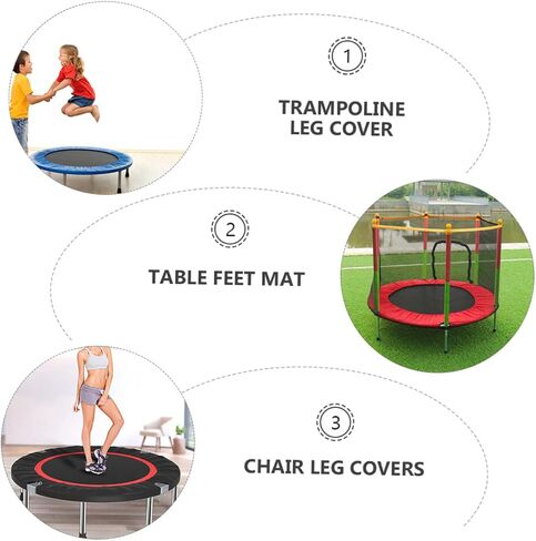 Sosoport 6pcs Trampoline Non Slip Protective Pads for Furniture Feet Durable Mute Mats Table Leg Protectors Black for Safety and Noise Reduction Home Use in Saudi Arabia