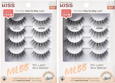 KISS My Lash But Better, False Eyelashes, 'All Mine', 10 mm, Includes 1 Pair Of Lashes, Contact Lens Friendly, Easy to Apply, Reusable Strip Lashes, Glue-On in Saudi Arabia