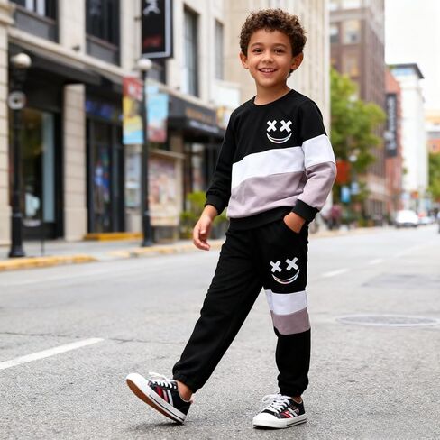 Size 3-12 Years Toddler Boys Clothes 2 Piece Long Sleeve Sweatshirt & Pants Casual Kids Boy Fall Winter Outfits Set in Saudi Arabia