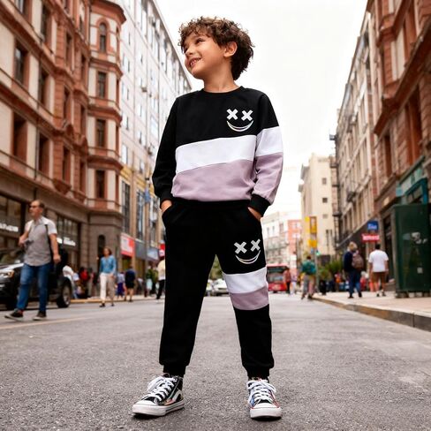 Size 3-12 Years Toddler Boys Clothes 2 Piece Long Sleeve Sweatshirt & Pants Casual Kids Boy Fall Winter Outfits Set in Saudi Arabia