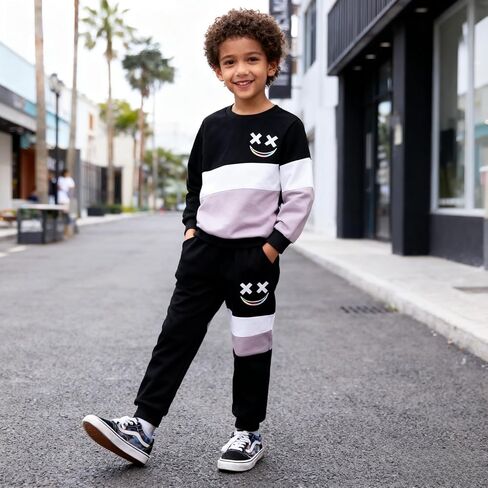 Size 3-12 Years Toddler Boys Clothes 2 Piece Long Sleeve Sweatshirt & Pants Casual Kids Boy Fall Winter Outfits Set in Saudi Arabia