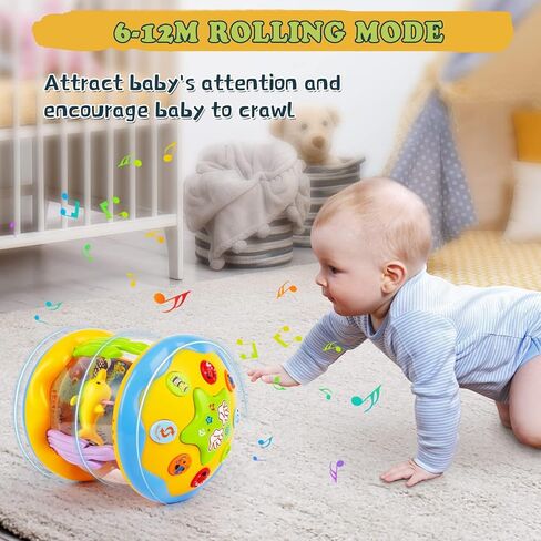 M SANMERSEN Baby Girl Toys 6-12 Months - Babies Ocean Rotating Projector Light Up Musical Toys for 12-18 Months Crawling Learning Tummy Time 1 2 Years Old Infant Boys Girls Gifts - Pink in Saudi Arabia