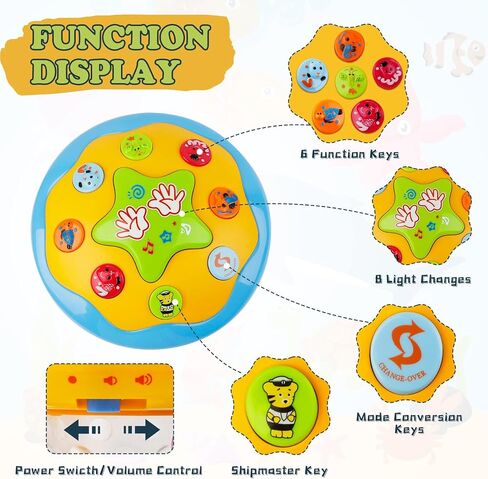 M SANMERSEN Baby Girl Toys 6-12 Months - Babies Ocean Rotating Projector Light Up Musical Toys for 12-18 Months Crawling Learning Tummy Time 1 2 Years Old Infant Boys Girls Gifts - Pink in Saudi Arabia