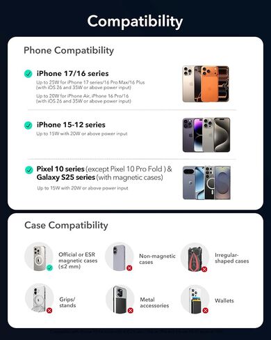ESR Omnilock qi2 25w Magsafe Car Mount Charger مع cryoboost ، شاحن سيارة Magsafe تبريد الهاتف ، مقطع ترقيته ، حامل هاتف السيارة المغناطيسي للهواء من أجل iPhone 17/16/15/14/13/12 ، Pixel 10 ، 360 ° Rotatable in Saudi Arabia