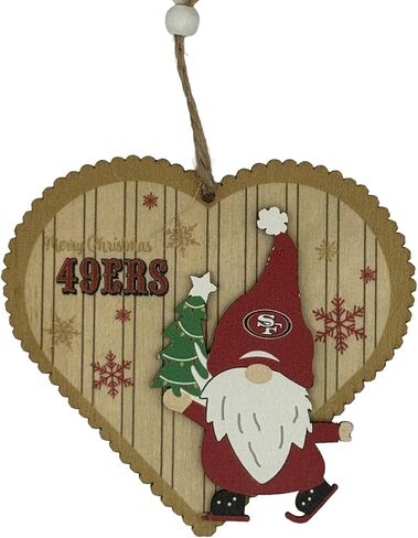 FOCO NFL Buffalo Bills Wooden Gnome Heart Ornament – Officially Licensed Holiday Decoration in Saudi Arabia