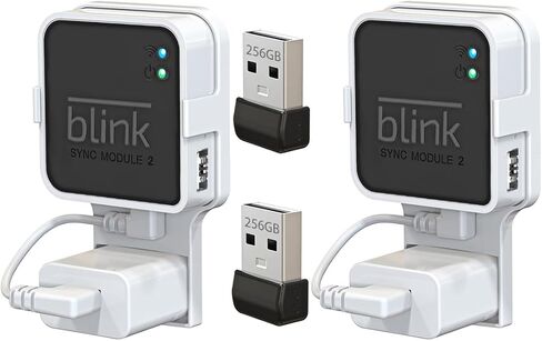 256GB Blink USB Flash Drive,with Outlet Wall Mount for Blink Sync Module 2,Blink USB Storage and Blink Sync Camera Mount for Blink Outdoor Indoor Security System (Sync Module 2 is NOT Included),White in Kuwait