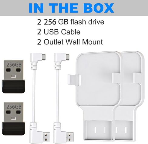 256GB Blink USB Flash Drive,with Outlet Wall Mount for Blink Sync Module 2,Blink USB Storage and Blink Sync Camera Mount for Blink Outdoor Indoor Security System (Sync Module 2 is NOT Included),White in Kuwait