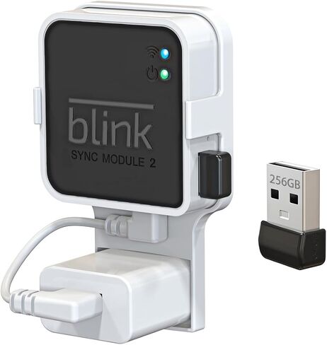 256GB Blink USB Flash Drive,with Outlet Wall Mount for Blink Sync Module 2,Blink USB Storage and Blink Sync Camera Mount for Blink Outdoor Indoor Security System (Sync Module 2 is NOT Included),White in Kuwait