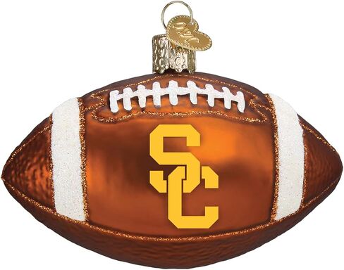 Old World Christmas USC Football Helmet Glass Blown Ornament for Christmas Tree, Handcrafted Holiday Decoration, University Collection in Saudi Arabia