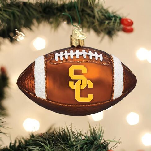 Old World Christmas USC Football Helmet Glass Blown Ornament for Christmas Tree, Handcrafted Holiday Decoration, University Collection in Saudi Arabia