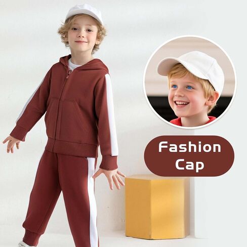 Tiny Cutey Toddler Baby Girl Boy Fall Winter Outfits Long Sleeve Hoodie Sweatshirt Sweatpants Clothes Set Sweat Suit with Cap in Kuwait