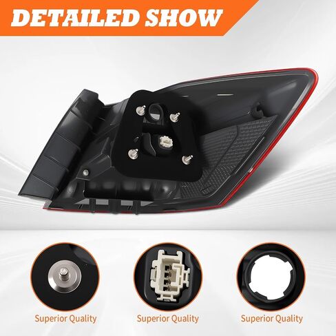 Driver Side Outer Tail light Compatible with 2013 2014 2015 Accord Sedan EX-L Touring Rear Light Taillight 33550T2AA12 HO2804103 (Left) in Saudi Arabia