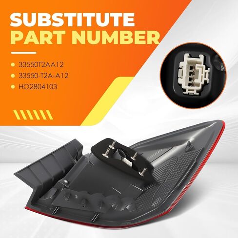 Driver Side Outer Tail light Compatible with 2013 2014 2015 Accord Sedan EX-L Touring Rear Light Taillight 33550T2AA12 HO2804103 (Left) in Saudi Arabia