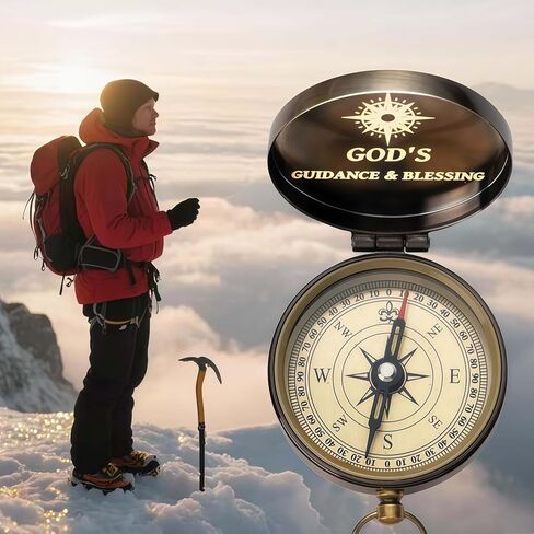 دليل الله وبوصلة البركة، الثقة في بوصلة الرب، تحية صندوق خشبي، هدية ملهمة للرجال، هدايا معمودية للأولاد المسيحيين، يوم التخرج مع صندوق خشبي in Kuwait