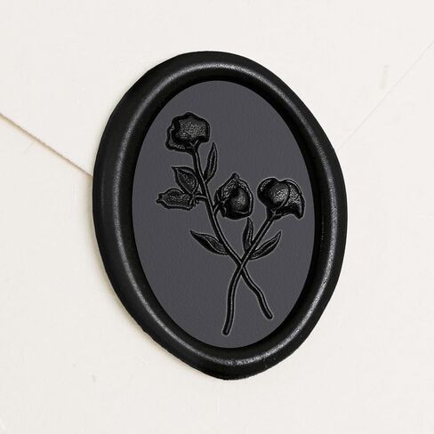 UNIQOOO 3D Floral Wax Seal Stickers - 50Pcs Elegant Oval Self-Adhesive Seals in Snow White, for Wedding Invitations, Christmas Gifts, Envelopes & Party Decor in Kuwait