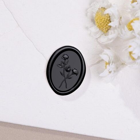 UNIQOOO 3D Floral Wax Seal Stickers - 50Pcs Elegant Oval Self-Adhesive Seals in Snow White, for Wedding Invitations, Christmas Gifts, Envelopes & Party Decor in Kuwait
