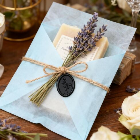 UNIQOOO 3D Floral Wax Seal Stickers - 50Pcs Elegant Oval Self-Adhesive Seals in Snow White, for Wedding Invitations, Christmas Gifts, Envelopes & Party Decor in Kuwait