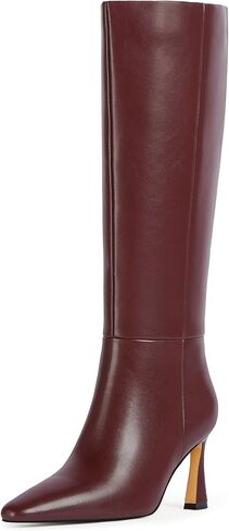 Modatope Knee High Boots for Women Pointed Square Toe Stiletto Heel Tall Boots High Heel Side Zipper Long Boots in Saudi Arabia