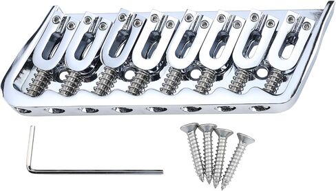 6 String Guitar Fixed Bridge 10.5mm Zinc Alloy Saddle Baseplate Electric Guitar Hardtail Bridge Compatible with Telecaster Tele Strat Style Electric Guitar Replacement Parts Chrome in Saudi Arabia