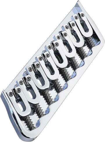6 String Guitar Fixed Bridge 10.5mm Zinc Alloy Saddle Baseplate Electric Guitar Hardtail Bridge Compatible with Telecaster Tele Strat Style Electric Guitar Replacement Parts Chrome in Saudi Arabia