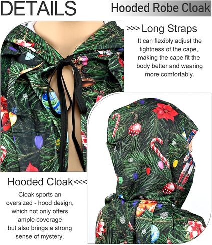 Halloween Hooded Cloak for Men Women Robe Cape with Hood Medieval Cosplay Wizard Witch Costumes in Saudi Arabia