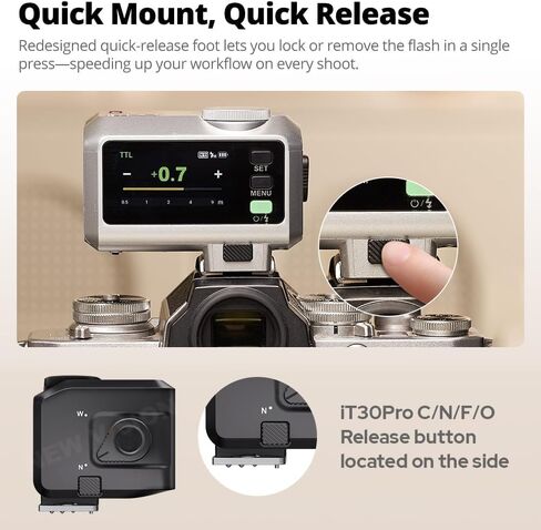 Godox IT30 Pro S IT30PRO S MINI Flash لكاميرا Sony ، التعرض التلقائي TTL ، 1/8000s HSS ، شاشة تعمل باللمس ، 2.4 جرام ماجستير وعبد لاسلكي ، 560 وميض السرعة ، 1.5S إعادة التدوير ، الناشر المدمج والليثيوم. in Saudi Arabia