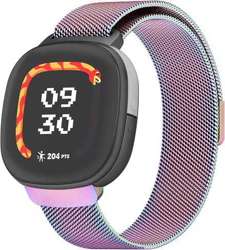 أحزمة معدنية متوافقة مع Google Fitbit Ace LTE، حزام معصم شبكي من الفولاذ المقاوم للصدأ قابل للتنفس مع قفل مغناطيسي قابل للتعديل in Kuwait
