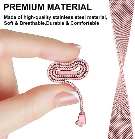 Metal Bands Compatible with Google Fitbit Ace LTE, Stainless Steel Mesh Breathable Wristband Strap with Adjustable Magnet Lock in Saudi Arabia