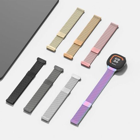 Metal Bands Compatible with Google Fitbit Ace LTE, Stainless Steel Mesh Breathable Wristband Strap with Adjustable Magnet Lock in Saudi Arabia