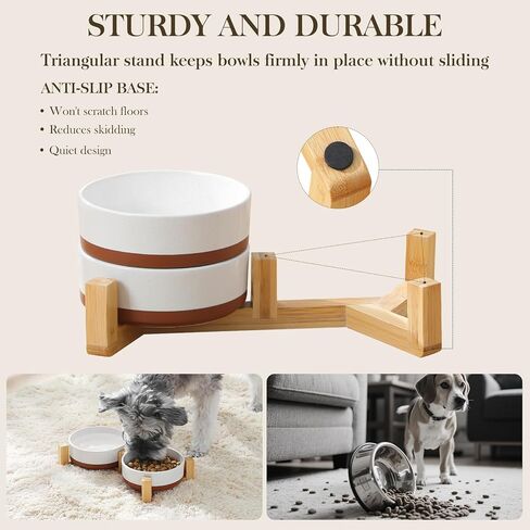 MALACASA Dog Bowls, Ceramic Dog Food and Water Bowls for Medium Size Dogs, 3.5 Cups Capacity Pet Bowl for Medium Dogs (M-3.5 Cups) in Kuwait