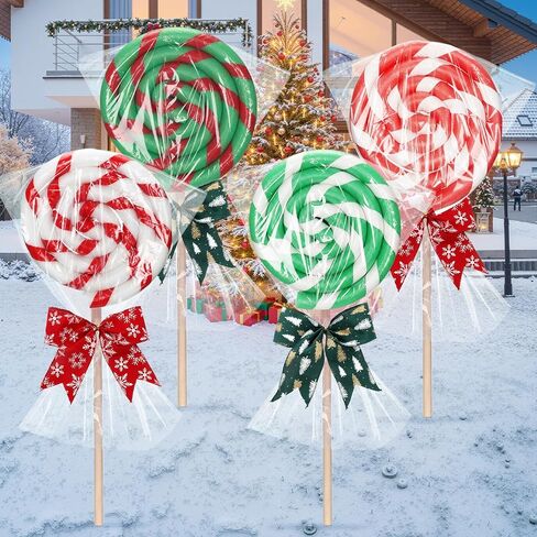 Maasechs 4 Set Jumbo Lollipop DIY ، الدعائم الكبيرة الحلوى المزيفة ، نموذج مصاصة ضخم للتصوير الفوتوغرافي ، علامات الفناء ، زينة الحفلات (الأحمر ، الأصفر ، الأزرق ، الأرجواني) in Saudi Arabia