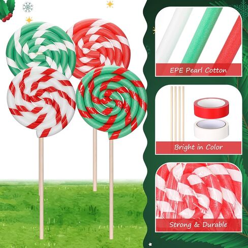 Maasechs 4 Set Jumbo Lollipop DIY ، الدعائم الكبيرة الحلوى المزيفة ، نموذج مصاصة ضخم للتصوير الفوتوغرافي ، علامات الفناء ، زينة الحفلات (الأحمر ، الأصفر ، الأزرق ، الأرجواني) in Saudi Arabia