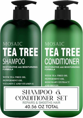 Tea Tree Shampoo and Conditioner Set for Hair Growth, For Thinning Hair and Hair Loss Treatments for Women & Men, Hair Thickening Products for Women & Men, Paraben & Sulfate Free Shampoo 20.2 FL Oz Each in Kuwait