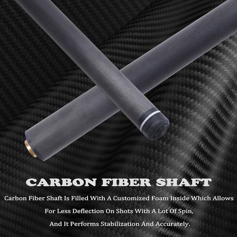 Carbon Fiber Pool Cue Stick Leather Wrap Professional Low Deflection Billiard Cue Stick 12.5mm Carbon Fiber Technology Pool Cue in Saudi Arabia