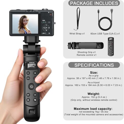 AODELAN for Nikon Camera Tripod with Rechargeable Wireless Shutter Release,Shooting Grip Remote Control Handle for P1000,P950,B600,A1000,Z6 II,Z30,Z50,Z5,Z7 II,Z fc,Z f,Z6 III,Z50 II,P1100,Z5II(White) in Saudi Arabia